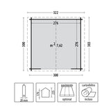 Casetta in legno da giardino Mary 300x300 cm