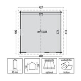 Casetta in legno da giardino Valencia 400x400 cm