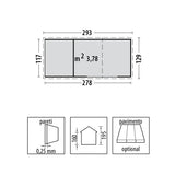 Box in Metallo Grey con porticato  278x127 cm