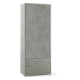 Armadio con 4 piani regolabili, 2 ante e 2 cassetti L 71 x P41 x 182 H cm