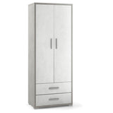 Armadio con 4 piani regolabili, 2 ante e 2 cassetti L 71 x P41 x 182 H cm