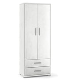 Armadio con 4 piani regolabili, 2 ante e 2 cassetti L 71 x P41 x 182 H cm
