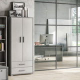 Armadio con 4 piani regolabili, 2 ante e 2 cassetti L 71 x P41 x 182 H cm