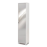 Colonna multiuso con Specchio, 1 Anta battente e 4 Ripiani - 190Hx43Lx29P