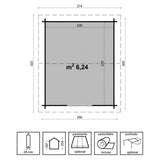 Casetta in legno da giardino Elena 250x300 cm