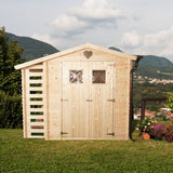 Casetta in legno da giardino Ava 256x200 cm con Legnaia