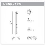 Doccia Solare in alluminio SPRING S 30 Litri con lavapiedi