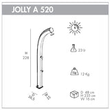 Doccia Solare in alluminio JOLLY CURVA 25 litri con lavapiedi