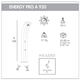 Doccia solare in alluminio da esterno Energy Pro 75 litri con lavapiedi