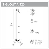 Doccia Solare in alluminio per piscina BIG JOLLY 40 litri con lavapiedi