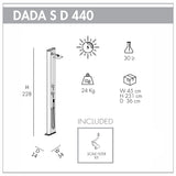 Doccia solare in alluminio da esterno Dada S 40 litri con doccetta mobile