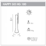 DOCCIA SOLARE bassa da esterno HAPPY GO 19 LITRI con doccetta mobile  e rubinetto porta gomme