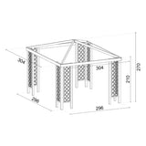 Gazebo Capri 300x300 cm con grigliato