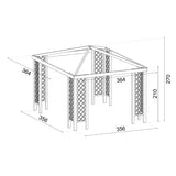 Gazebo Capri 360x360 cm con grigliato