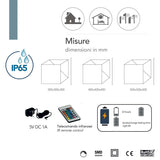 Cubo a led Luminoso Geco mis. Lato cm 30 - 40 - 50