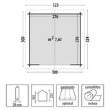 Casetta in legno da giardino Cleo 300x300 cm